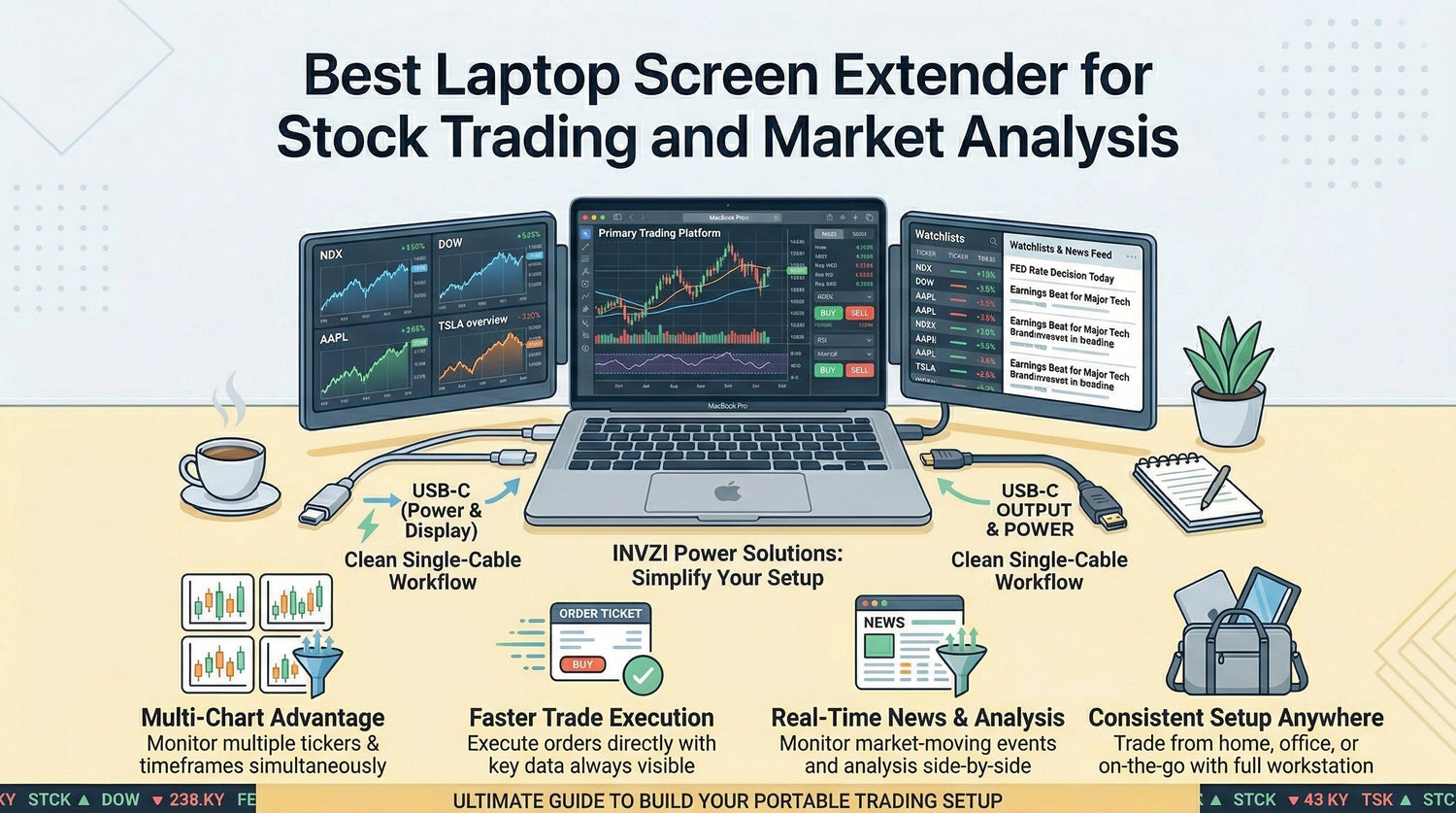Best Laptop Screen Extender for Stock Trading and Market Analysis - INVZI