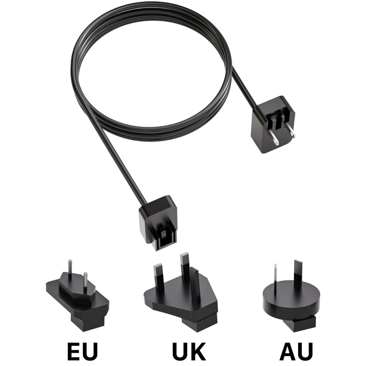 INVZI Extension Power Cord with US Plug Compatible with EU/UK/AU Travel Adapters 6.6ft(2m) - INVZI