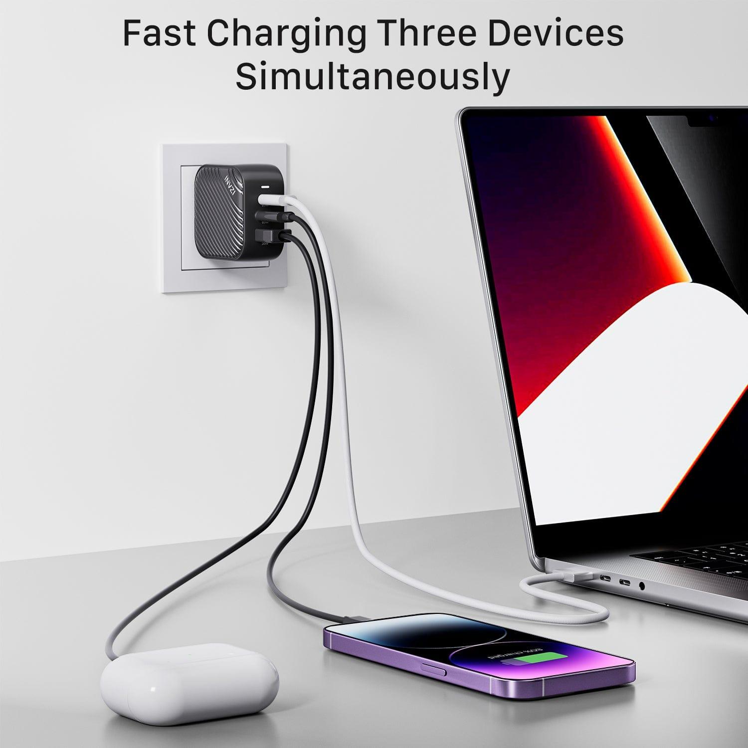 INVZI GaNHub 65W GaN USB - C Charger 3 - Port 2C1A (GaNHub 65W) - INVZI