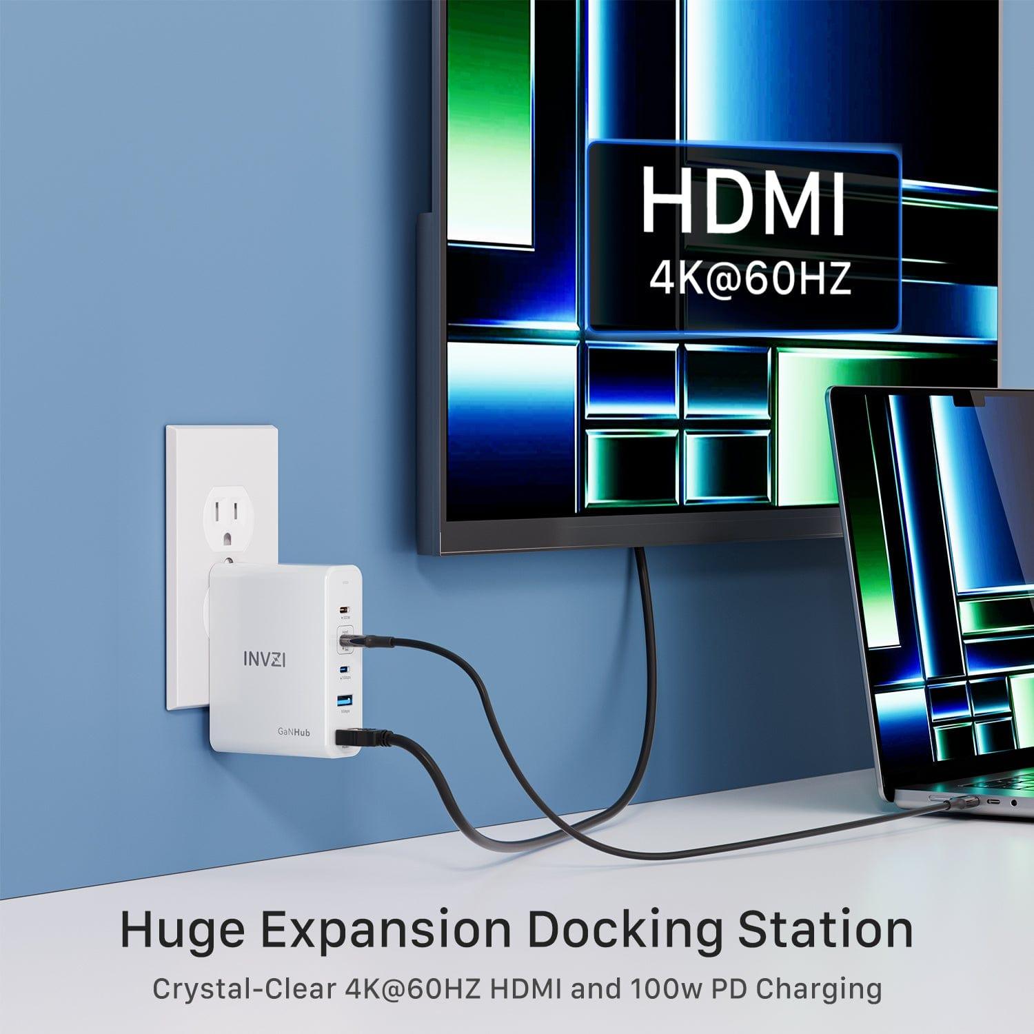 INVZI GaNHub 9 - in - 1 100W GaN USB - C Charger Power Hub Docking Station (GaNHub 469) - INVZI