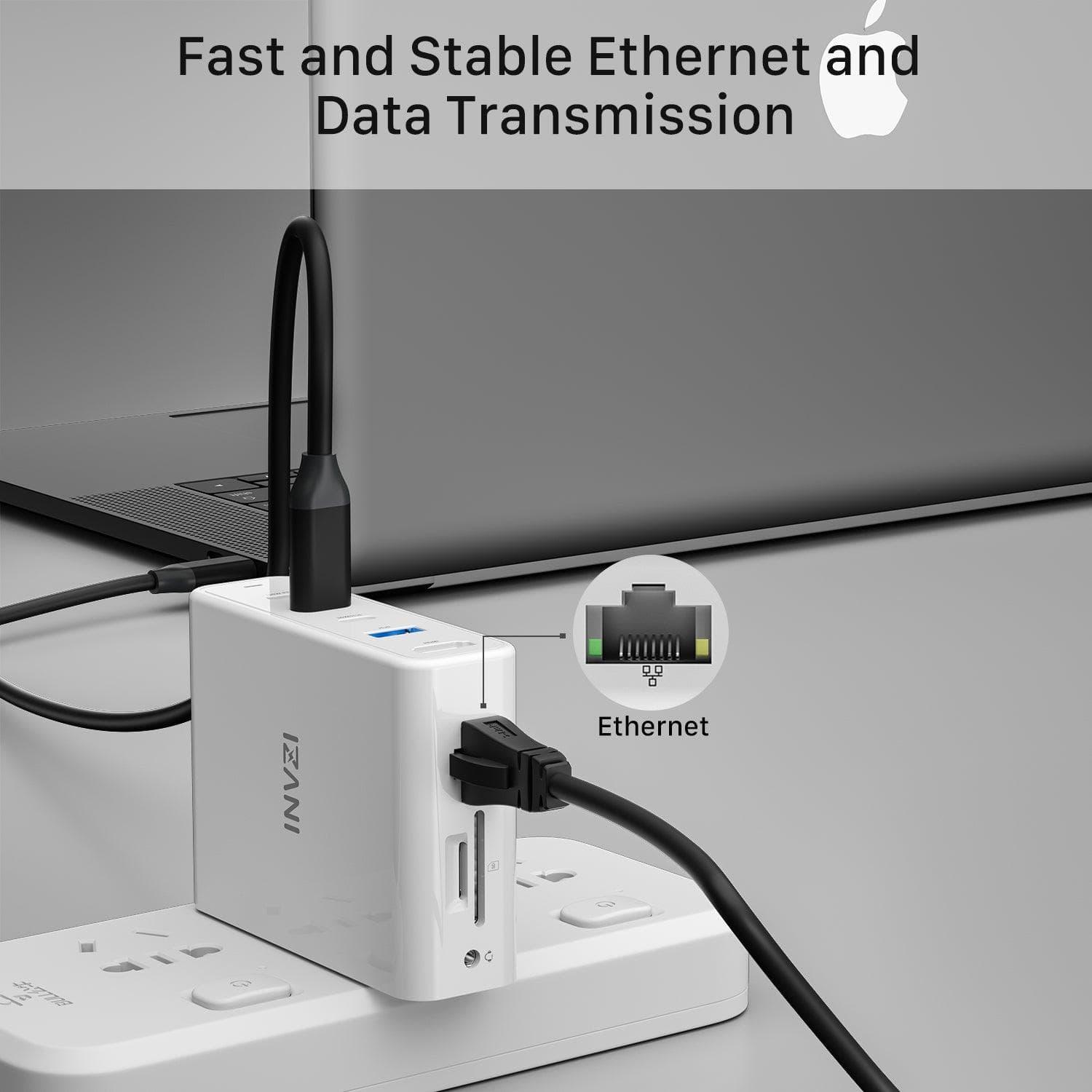 INVZI GaNHub 9 - in - 1 100W GaN USB - C Charger Power Hub Docking Station (GaNHub 469) - INVZI