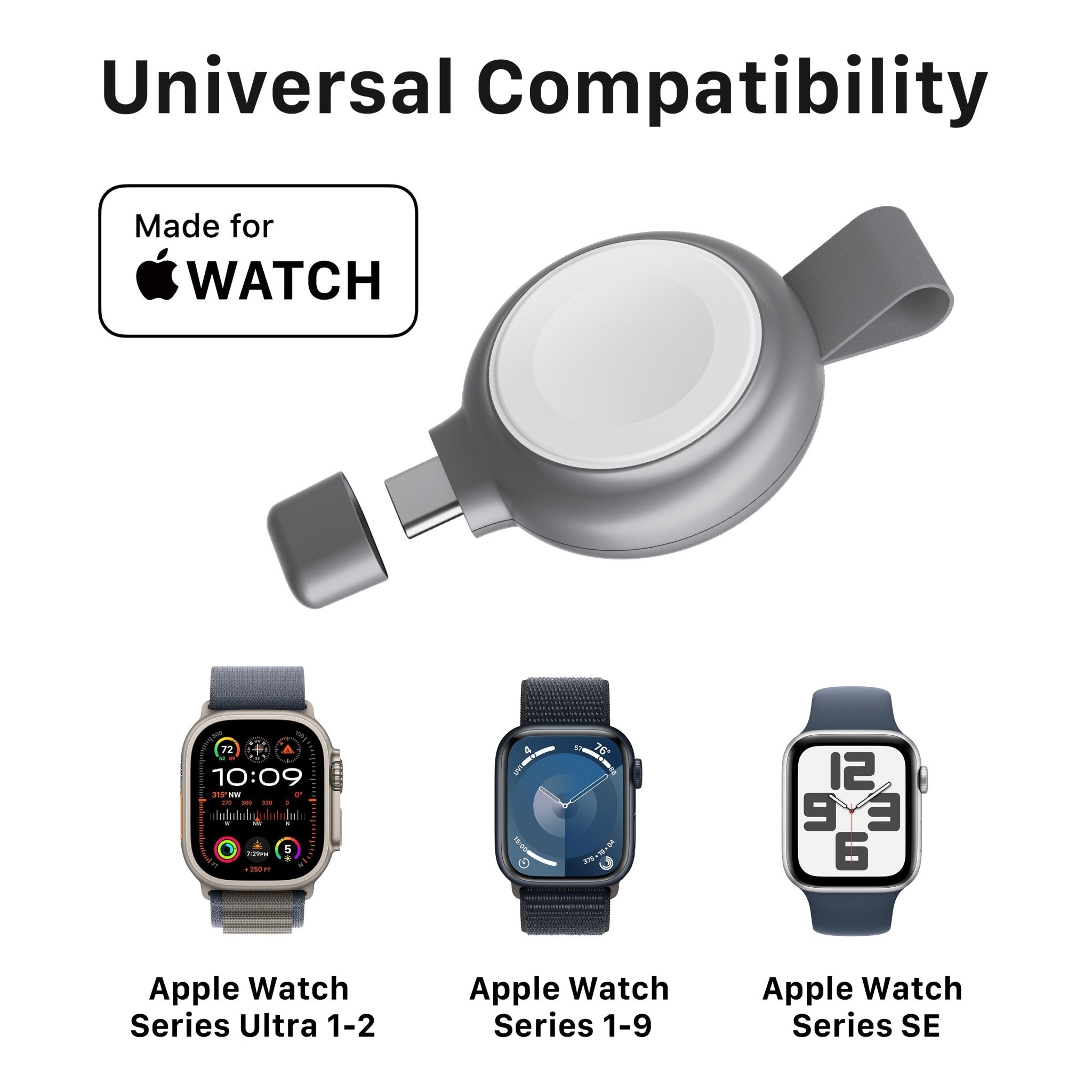 INVZI Portable Fast Charger for Apple Watch 5W MFi Certified with USB - C Port - INVZI