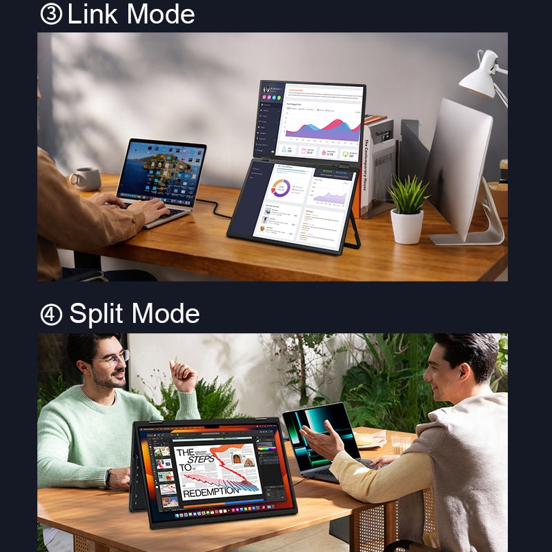 MagHub 16 - Inch Foldable Dual Portable Monitor Screen Extender - INVZI