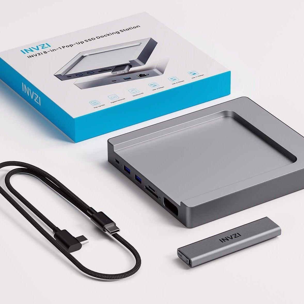 MagHub 2: Pop - Up SSD iMac 24 inch M3/M1 USB - C Docking Station Compatible M.2 NVMe and SATA SSD - INVZI