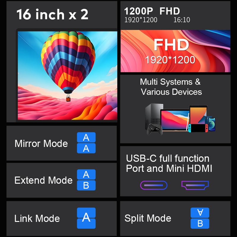 MagHub Fold 16" Portable Screen Extender - INVZI