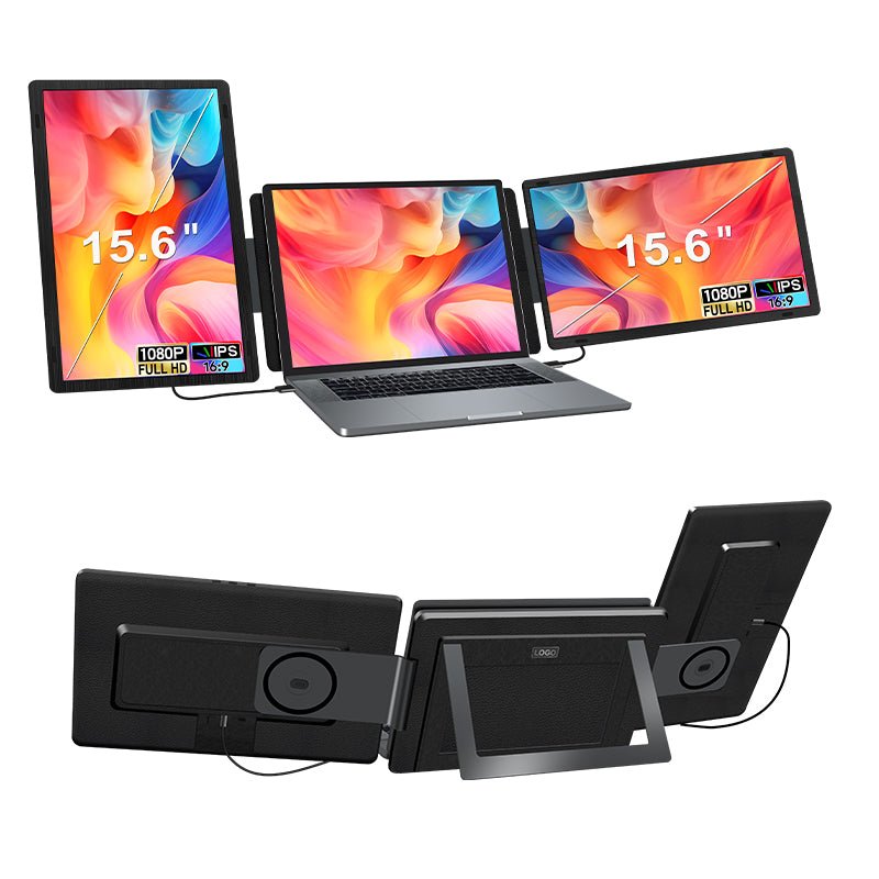 MagHub Triple Monitor with Rotation Detachable Screen Extender 15.6 inches 1080P - INVZI