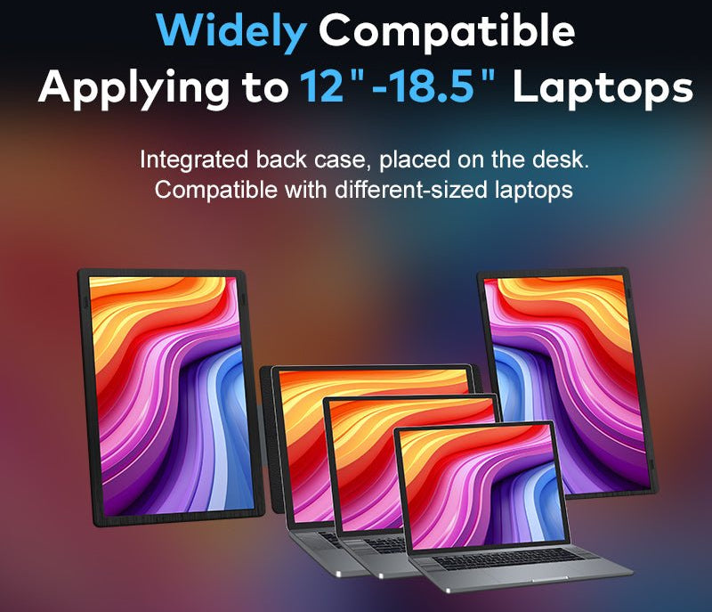 MagHub Triple Monitor with Rotation Detachable Screen Extender 15.6 inches 1080P - INVZI