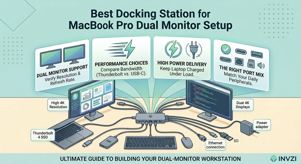 Best Docking Station for MacBook Pro Dual Monitor Setup | INVZI