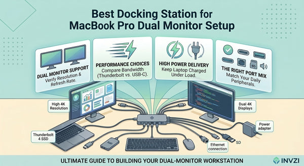 Best Docking Station for MacBook Pro Dual Monitor Setup - INVZI