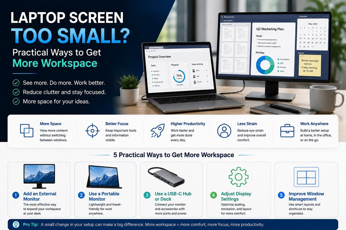 Laptop Screen Too Small? Practical Ways to Get More Workspace