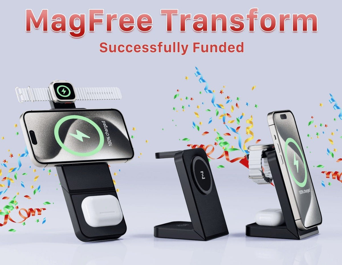 MagFree Transform: The 3-in-1 Fast Wireless Charger Successfully Funded on Kickstarter - INVZI