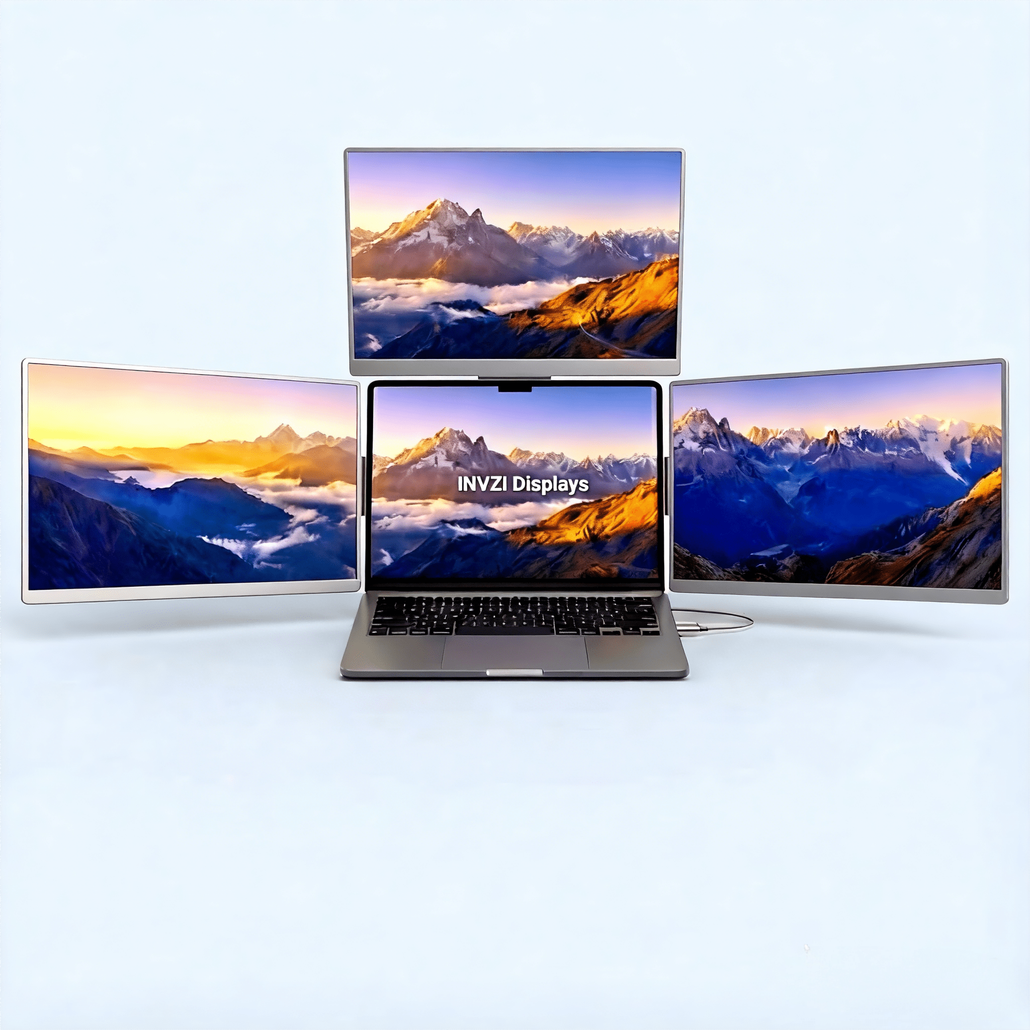 Portable Triple Monitor for Laptop - Quad Screen Setup | INVZI