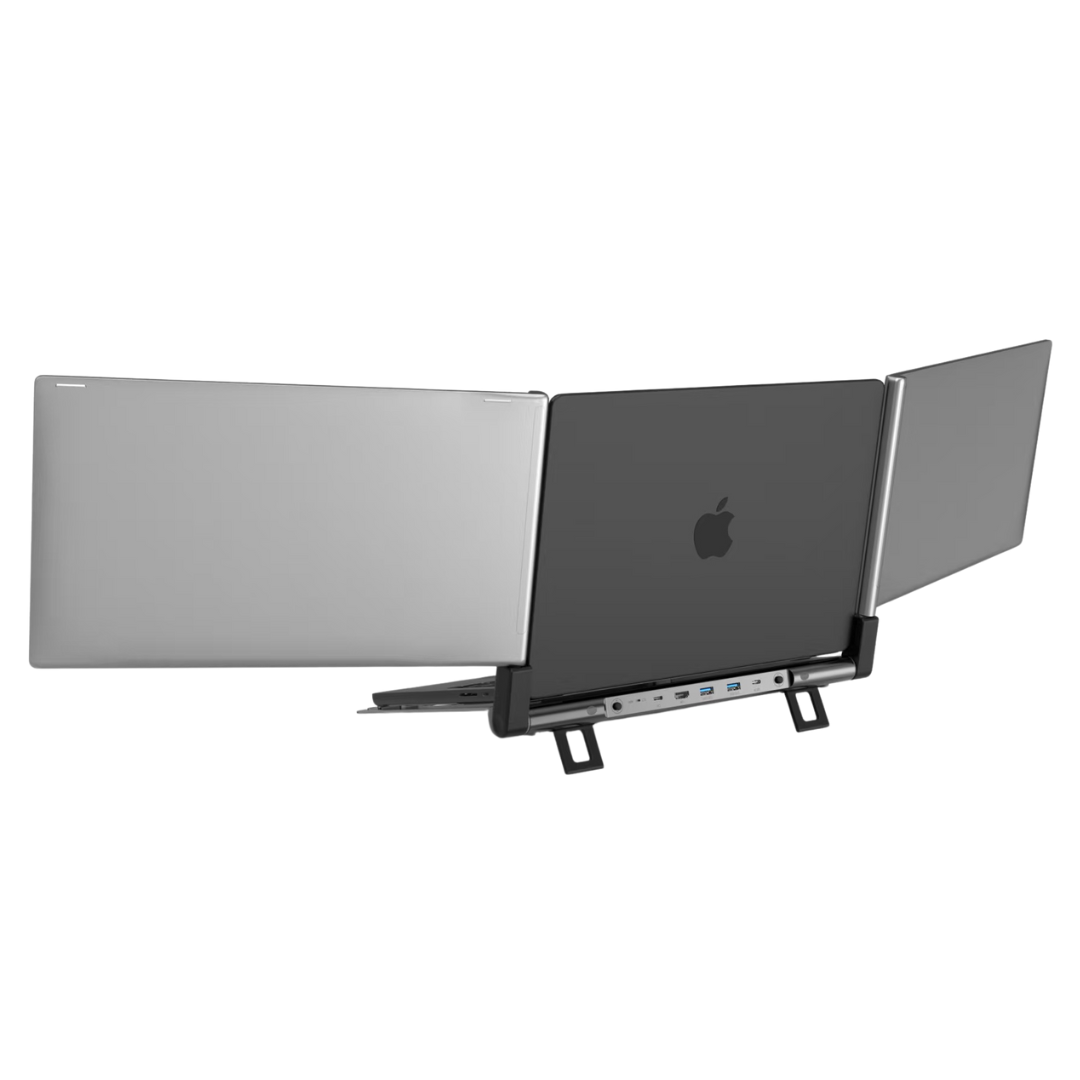 MagHub Trio 4K – Triple-Screen Laptop Monitor with Docking Station