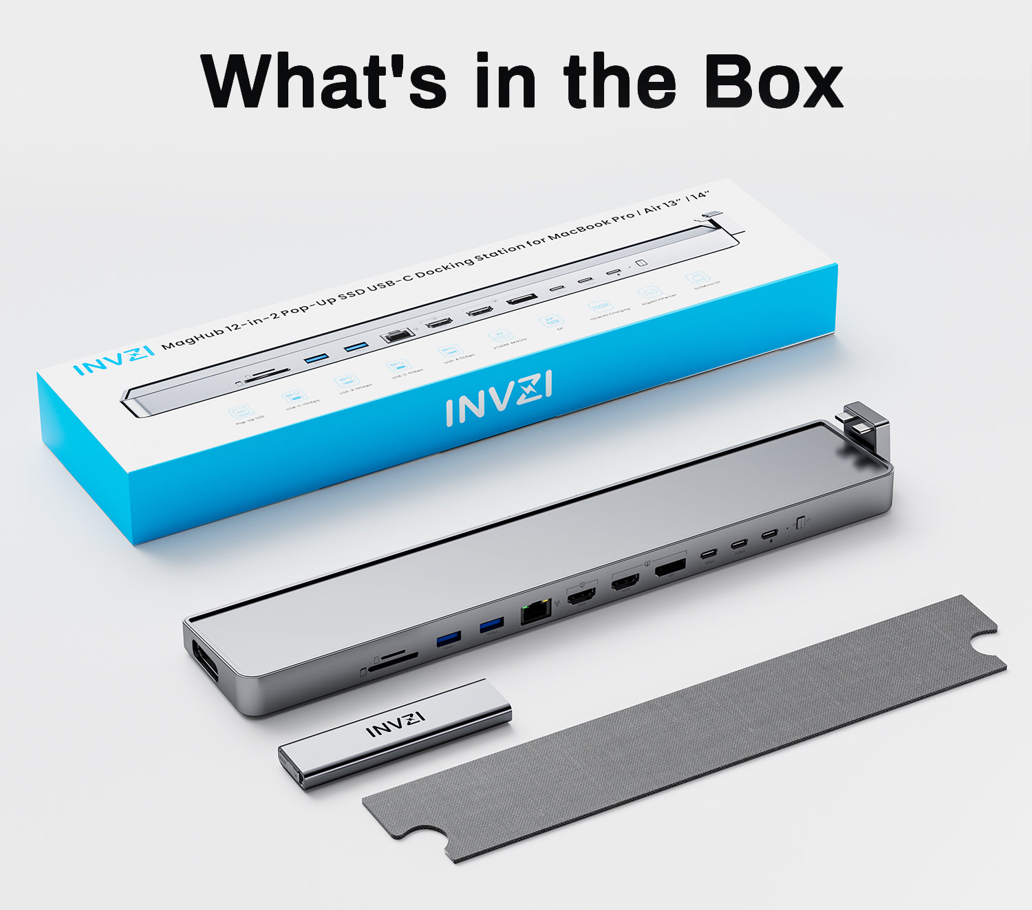 INVZI MagHub - Pop Up SSD USB-C Docking Station for MacBook Pro