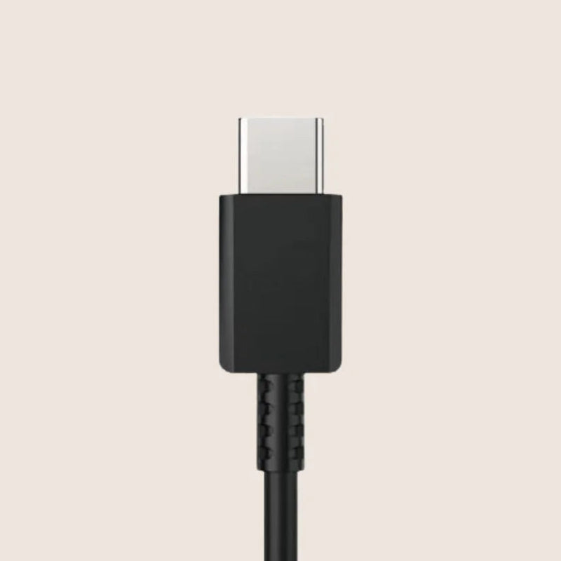 Close-up of a USB-C cable connector.