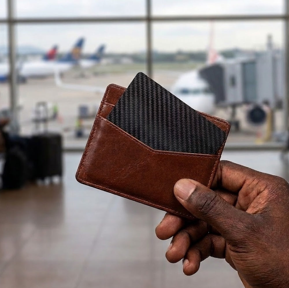 MagHub Tracking Card fitted inside a wallet