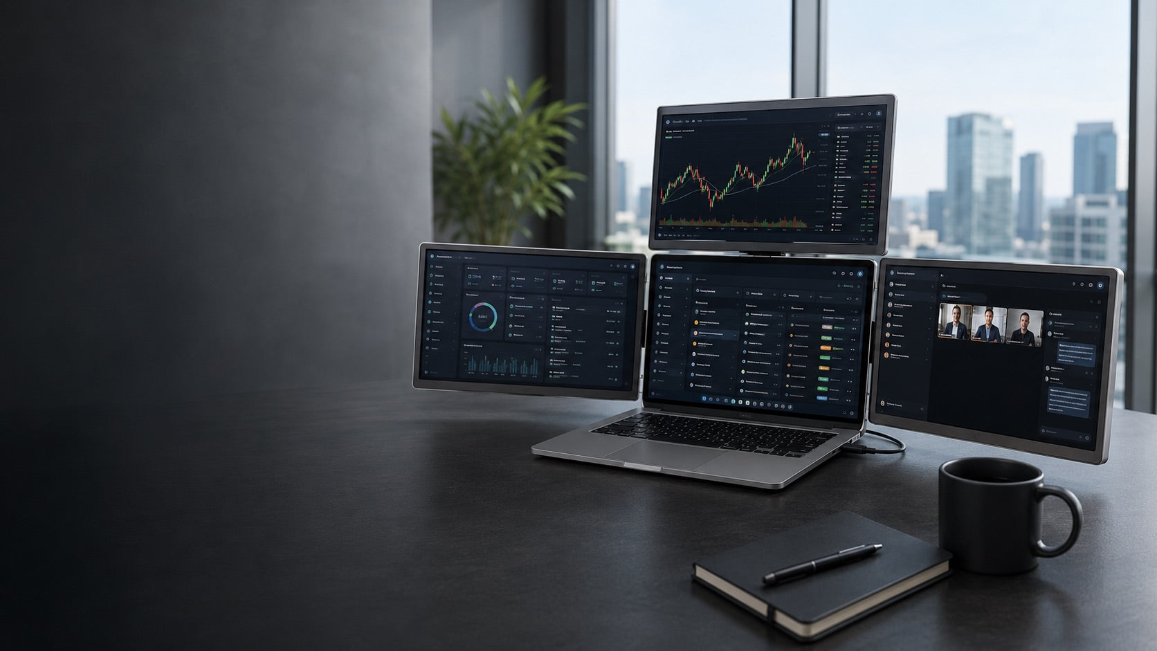 INVZI MagHub portable multi-screen workstation