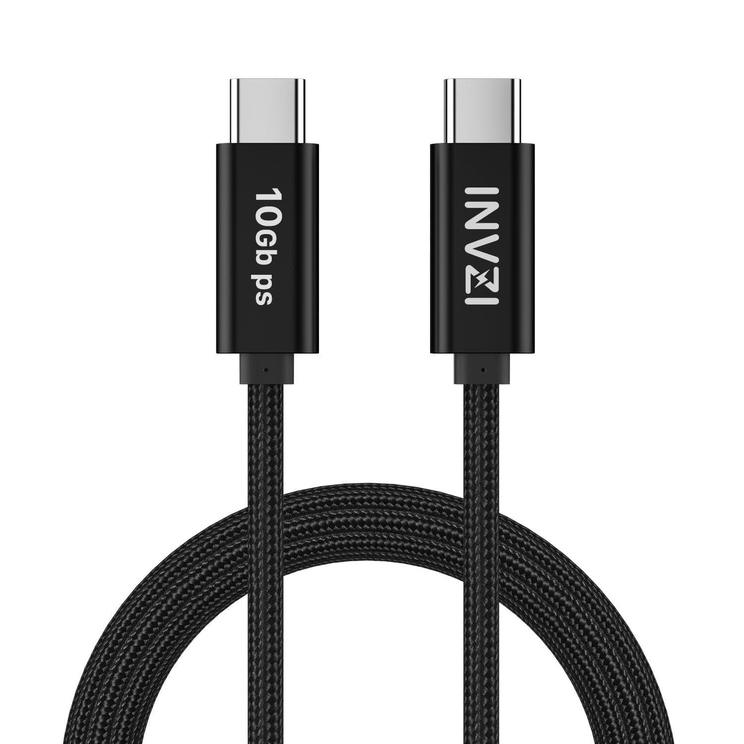 INVZI Storage & Data Transfer Cables INVZI 100W/10Gbps USB 3.2 Gen2 USB-C to USB-C Cable 6.6ft/2m