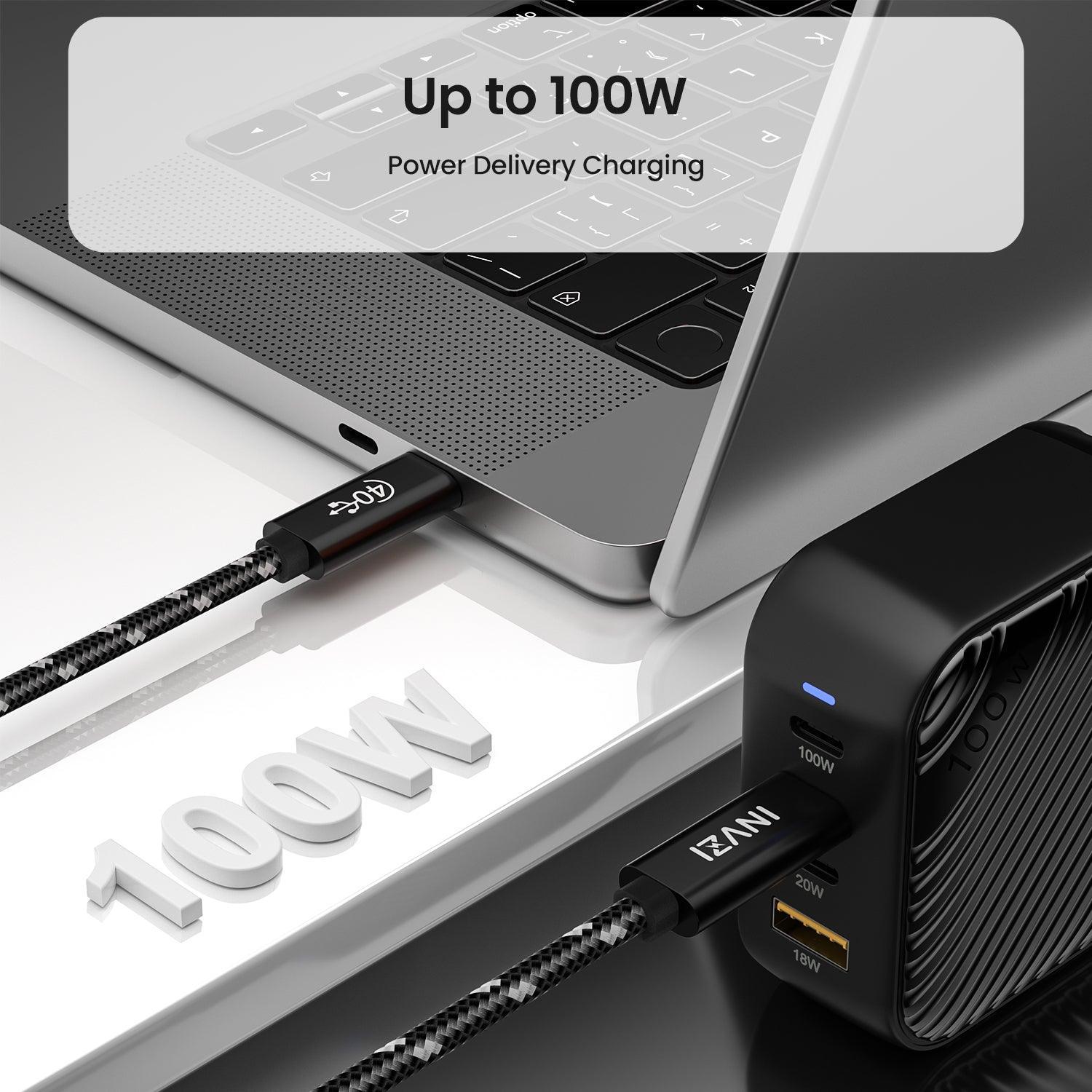 INVZI 240W/40Gbps/8K EPR PD3.1 USB4 Gen3 USB - C Cable 6.6ft/2m (USB - IF Certified) - INVZI