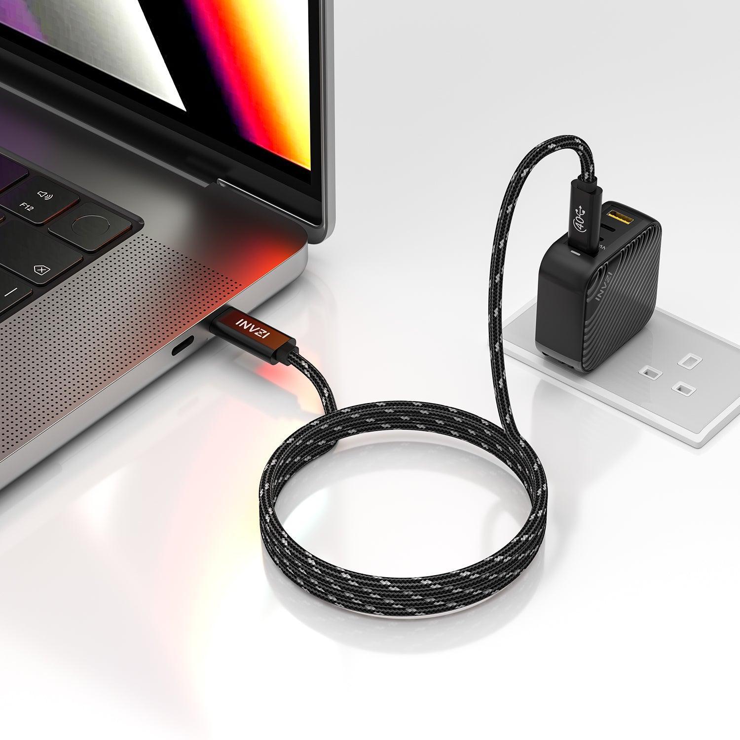 INVZI 240W/40Gbps/8K EPR PD3.1 USB4 Gen3 USB - C Cable 6.6ft/2m (USB - IF Certified) - INVZI