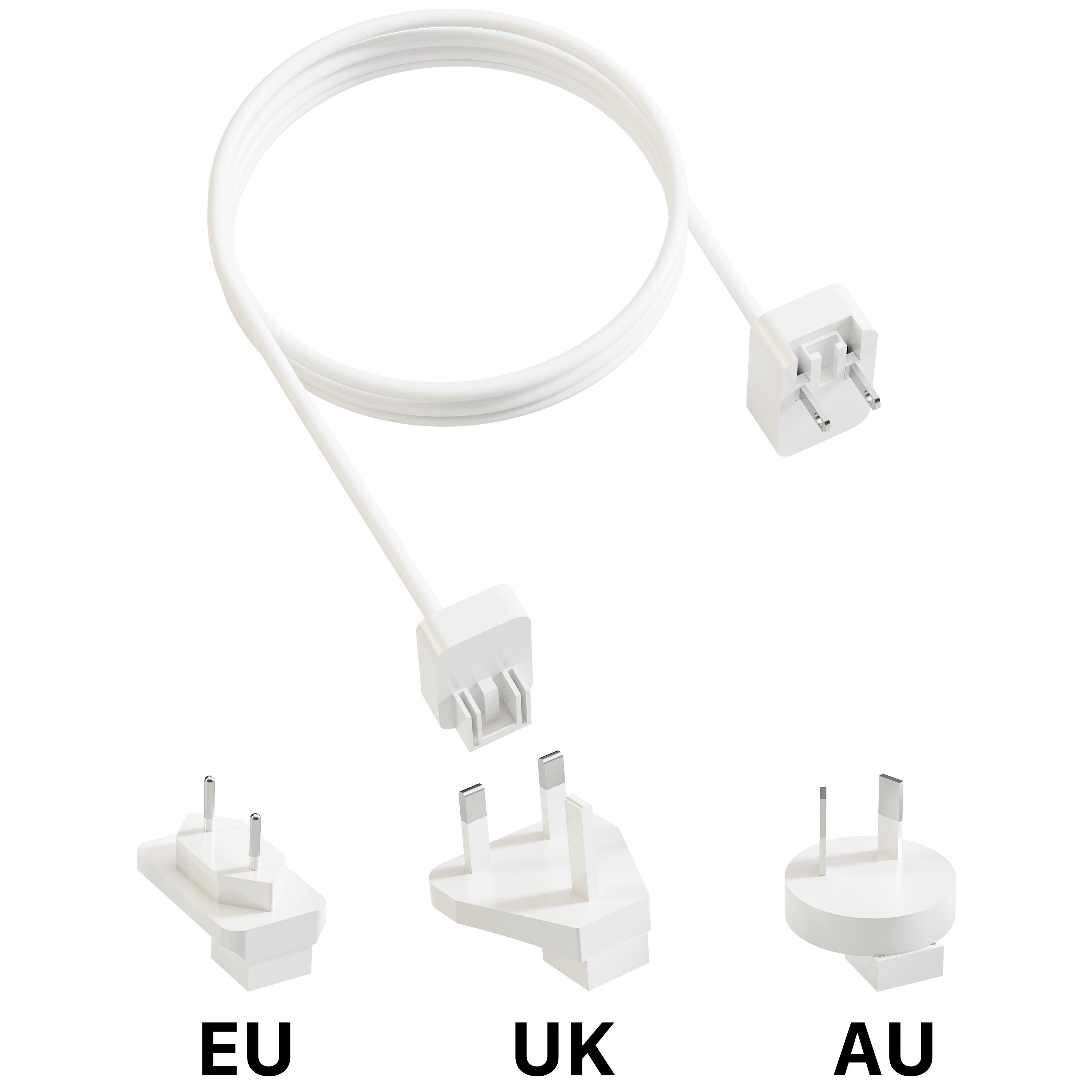 INVZI Extension Power Cord with US Plug Compatible with EU/UK/AU Travel Adapters 6.6ft(2m) - INVZI
