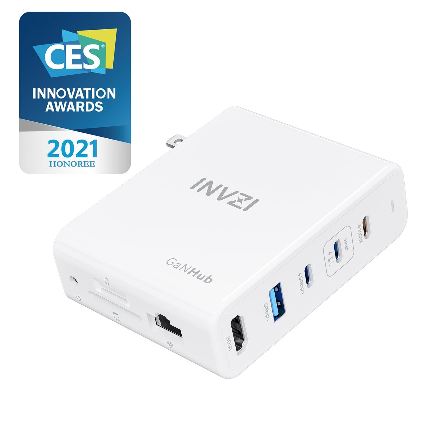 INVZI GaNHub 9 - in - 1 100W GaN USB - C Charger Power Hub Docking Station (GaNHub 469) - INVZI