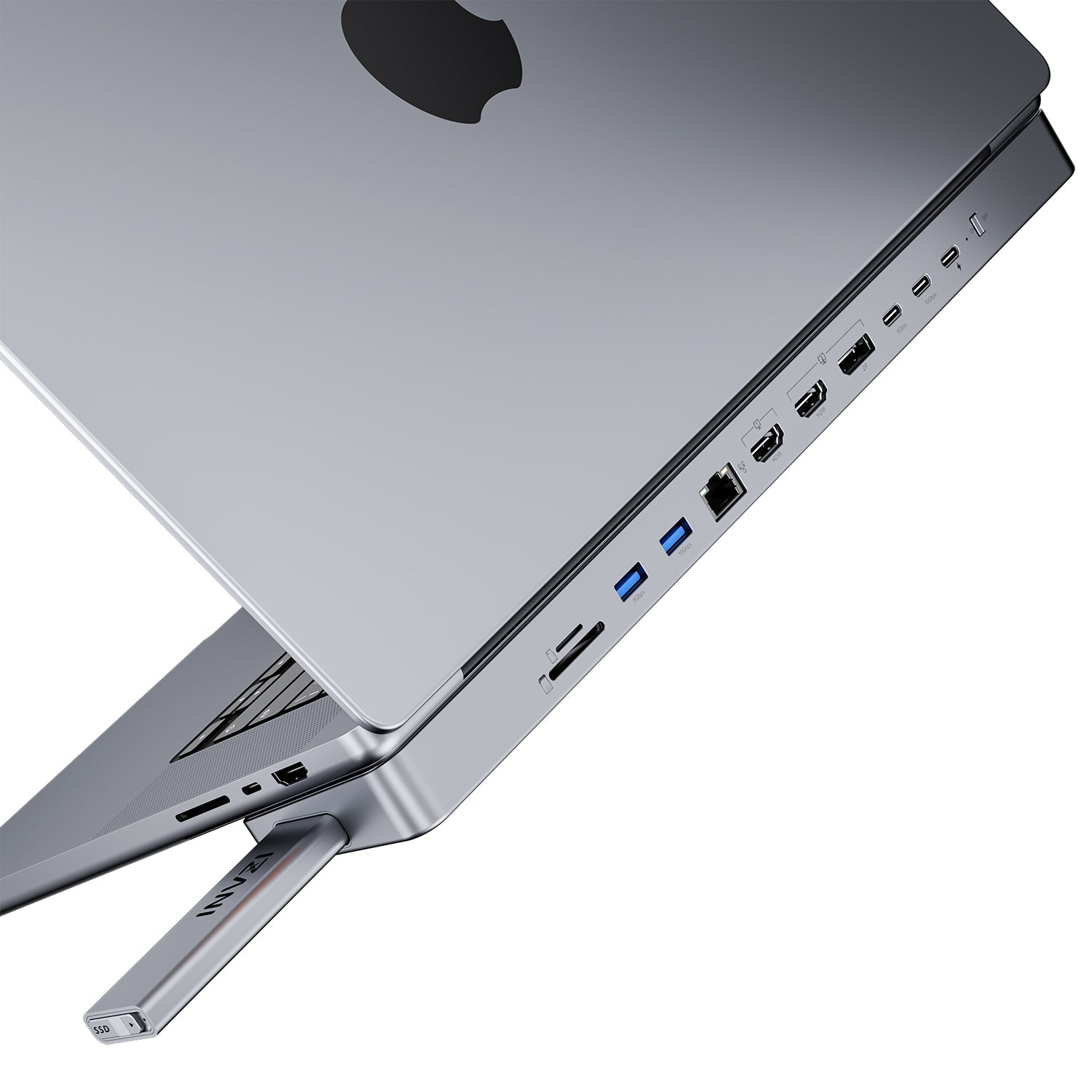 INVZI MagHub - Pop Up SSD USB-C Docking Station for MacBook Pro