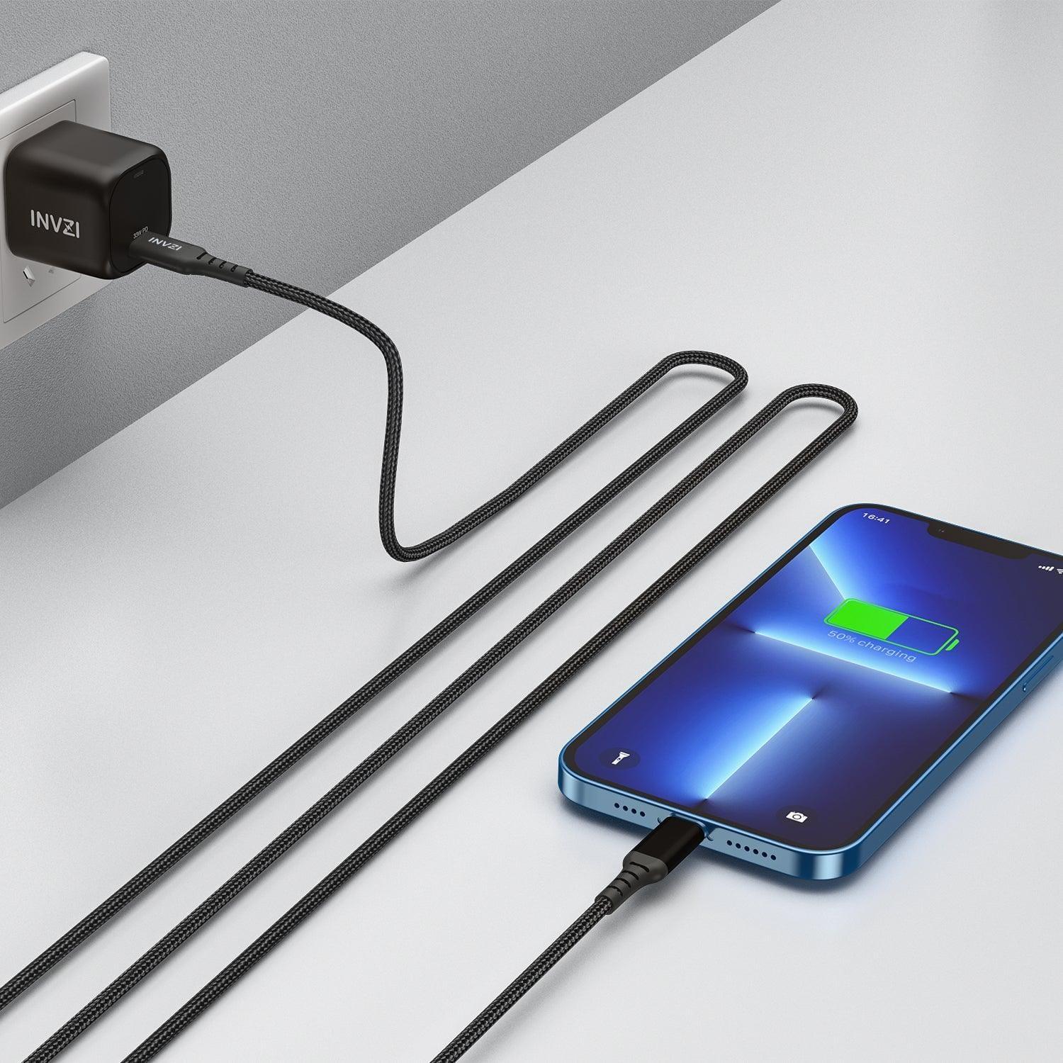 INVZI MFi USB - C to Lightning Cable 6.6ft(2m) for iPhone - INVZI