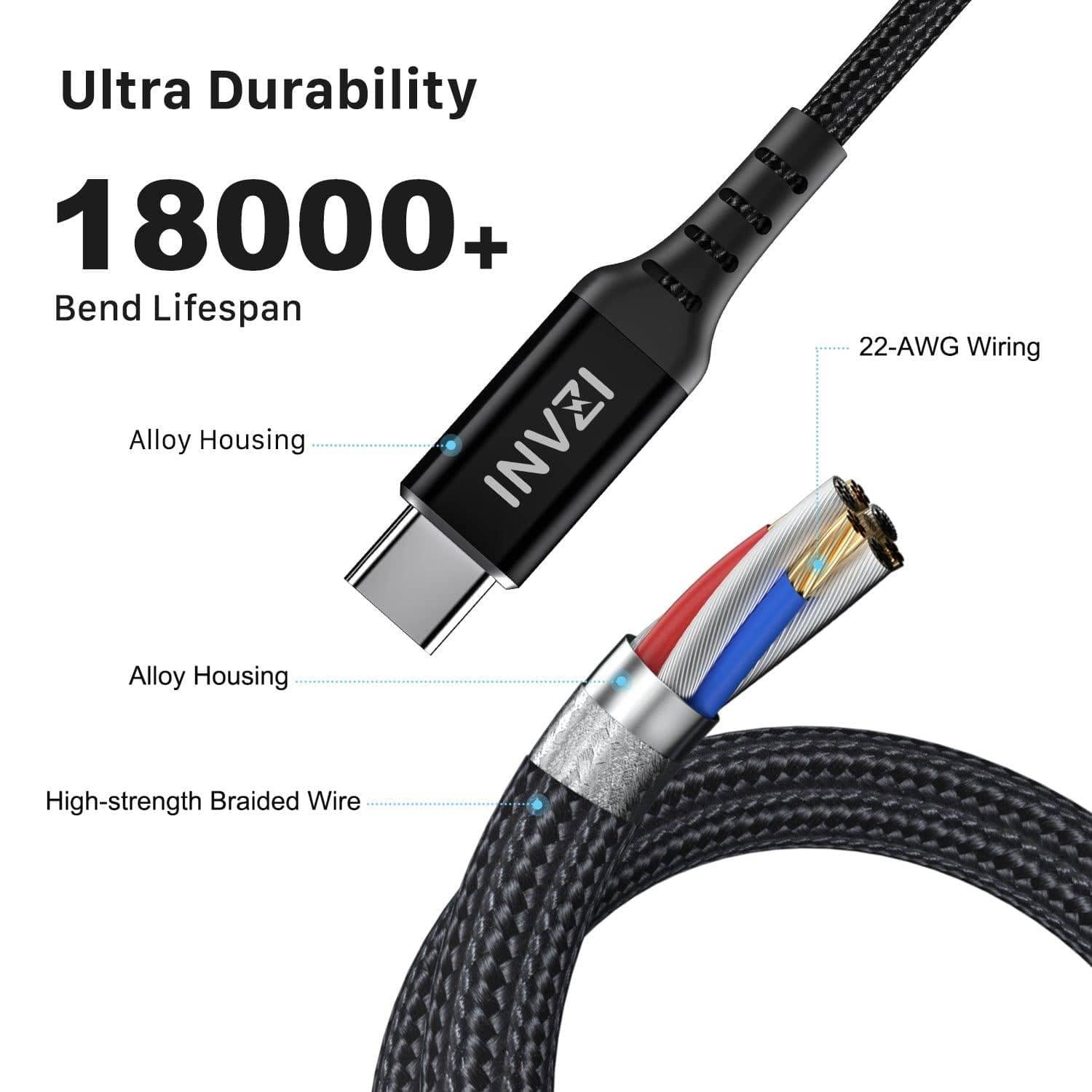 INVZI MFi USB - C to Lightning Cable 6.6ft(2m) for iPhone - INVZI