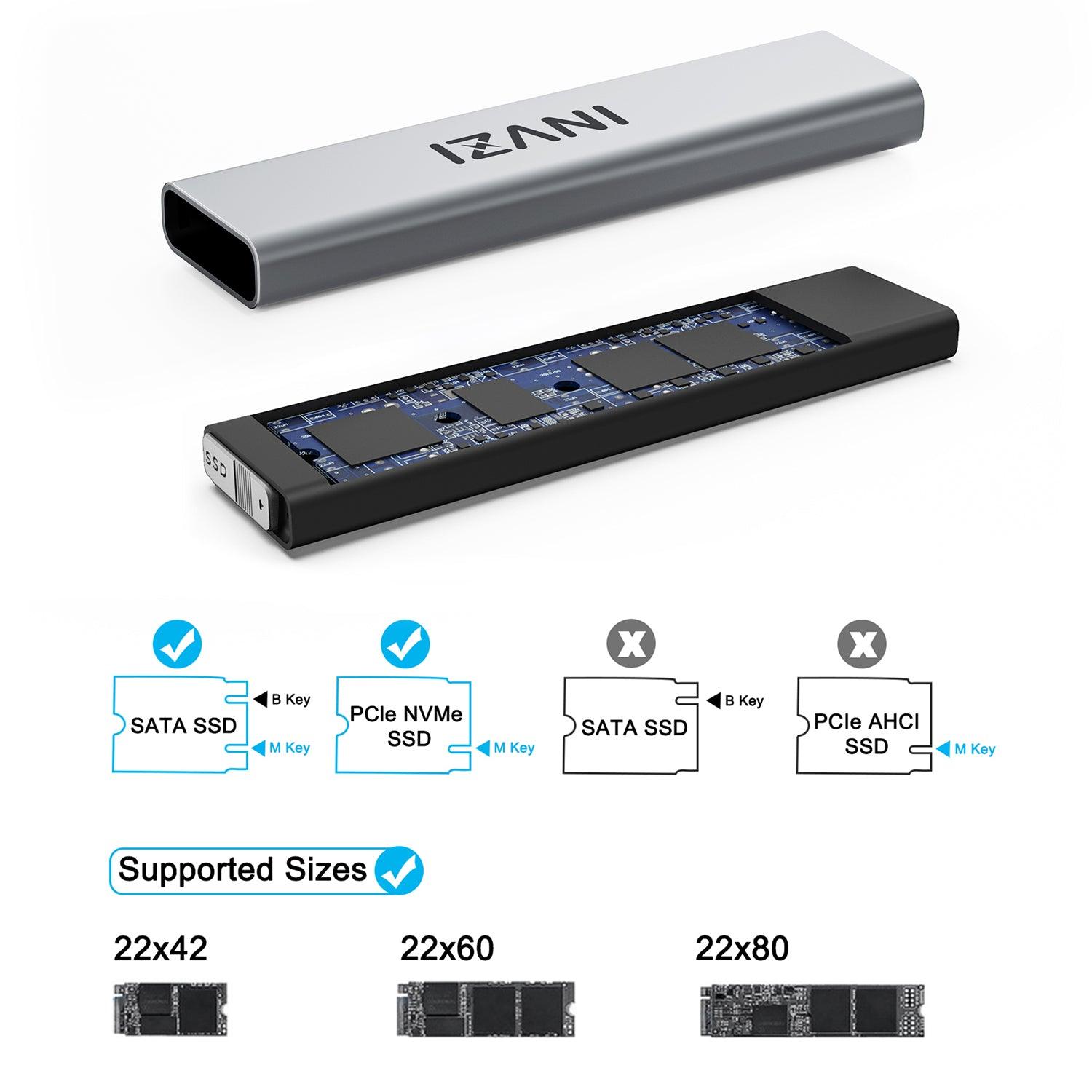 INVZI SSD Enclosure NVMe and SATA 10Gbps - INVZI