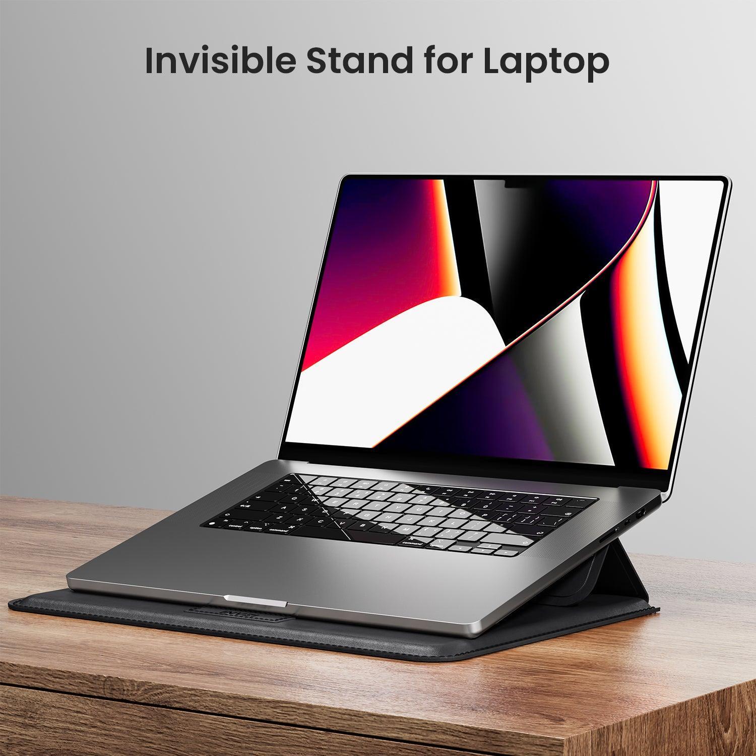 INVZI Vegan Leather MacBook Sleeve and Invisible Stand for MacBook Pro & MacBook Air - INVZI