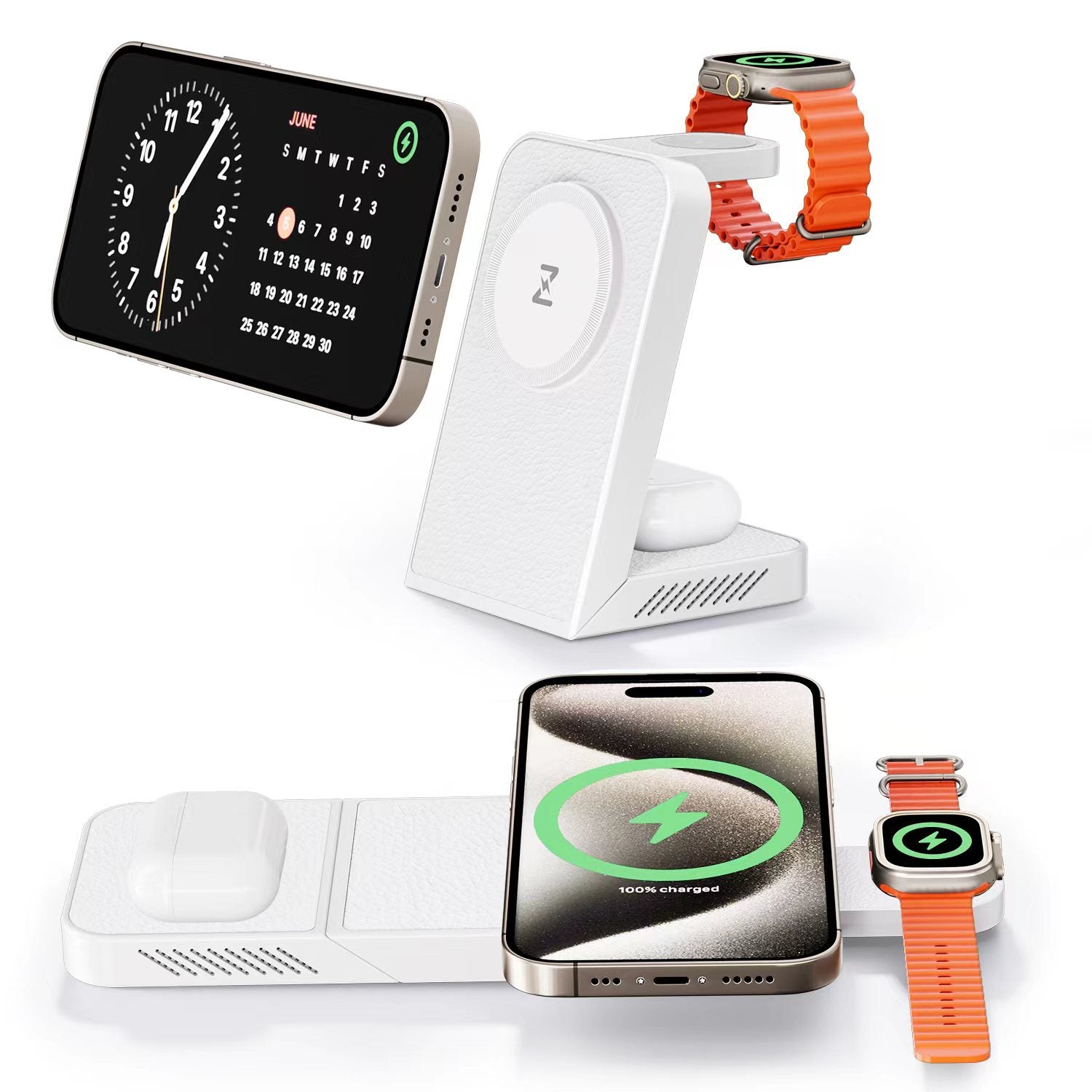 MagFree Transform 3 - in - 1 Fast Wireless Charger for iPhone 15, Apple Watch and AirPods - INVZI