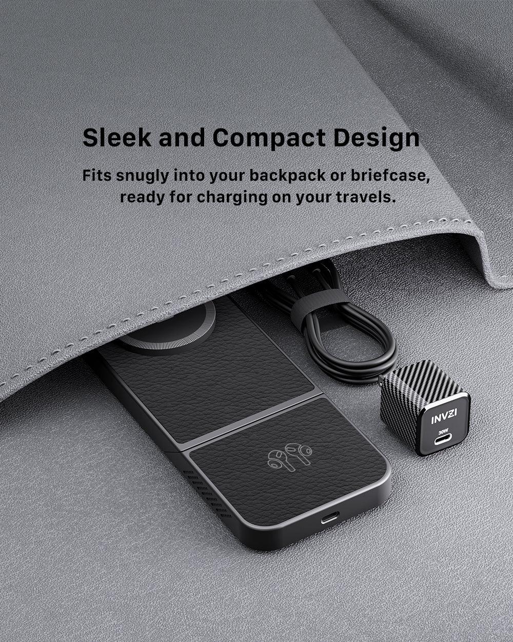 MagFree Transform 3 - in - 1 Fast Wireless Charger for iPhone 15, Apple Watch and AirPods - INVZI