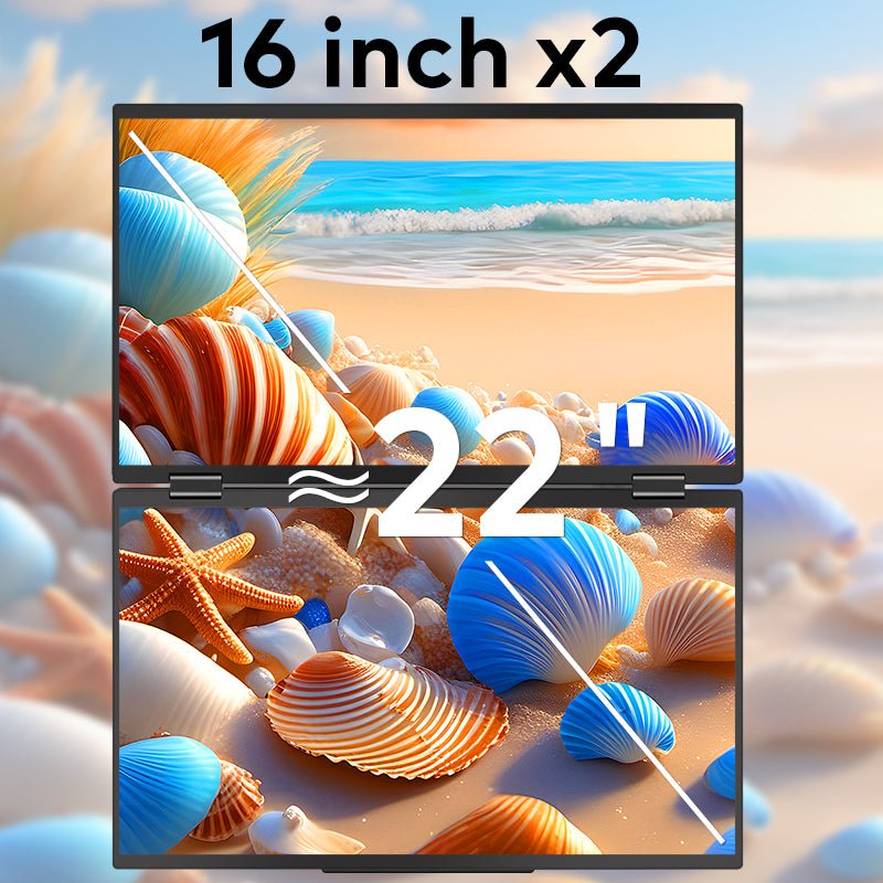 MagHub 16 - Inch Foldable Dual Portable Monitor Screen Extender - INVZI