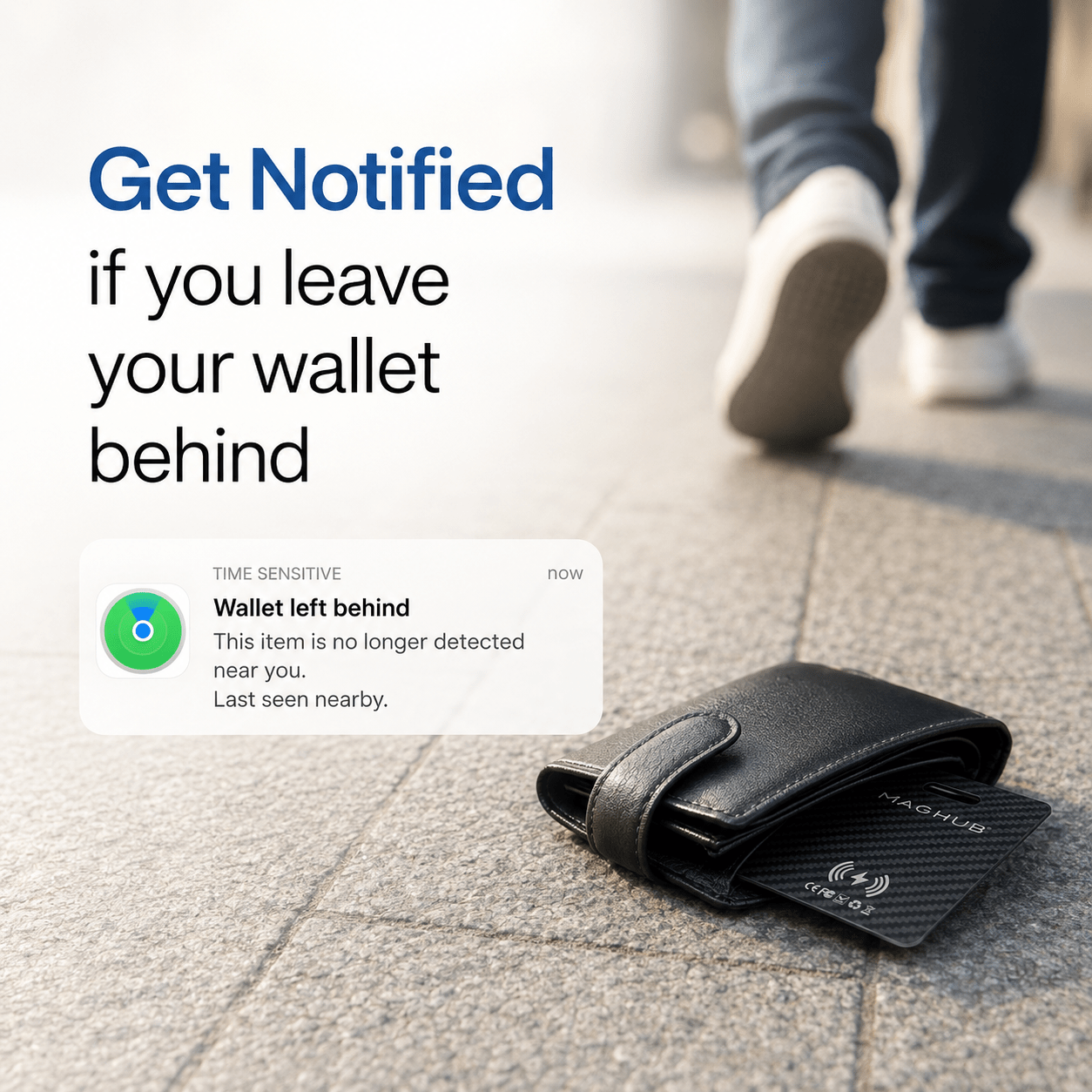 Maghub Tracking Card for iOS & Android Rechargeable Smart Finder with Apple Find My and Google Find Hub - INVZI