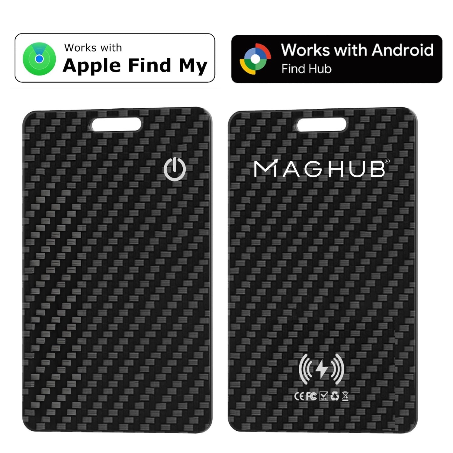 Maghub Tracking Card for iOS & Android Rechargeable Smart Finder with Apple Find My and Google Find Hub - INVZI