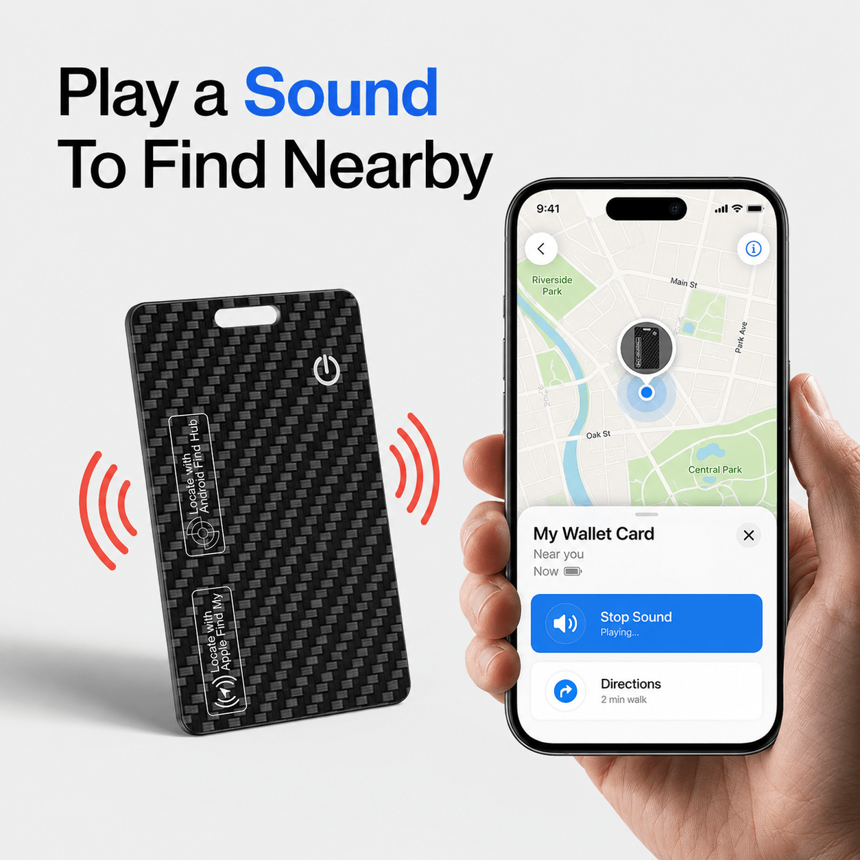 Maghub Tracking Card for iOS & Android Rechargeable Smart Finder with Apple Find My and Google Find Hub - INVZI