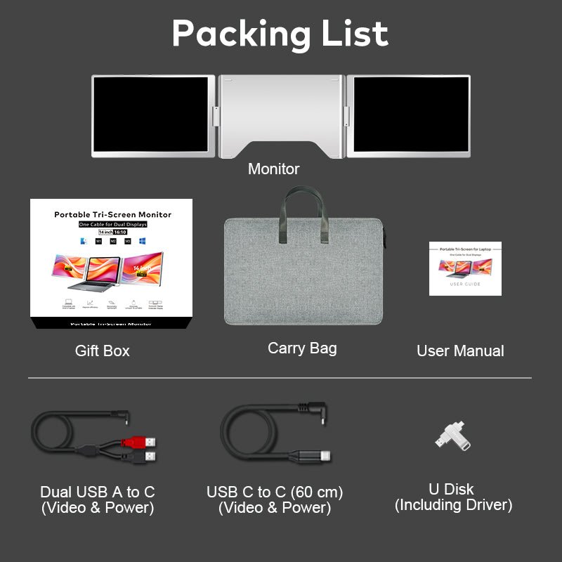 MagHub Trio 14" Laptop Screen Extender –Stop Alt - Tabbing. Start Winning. - INVZI