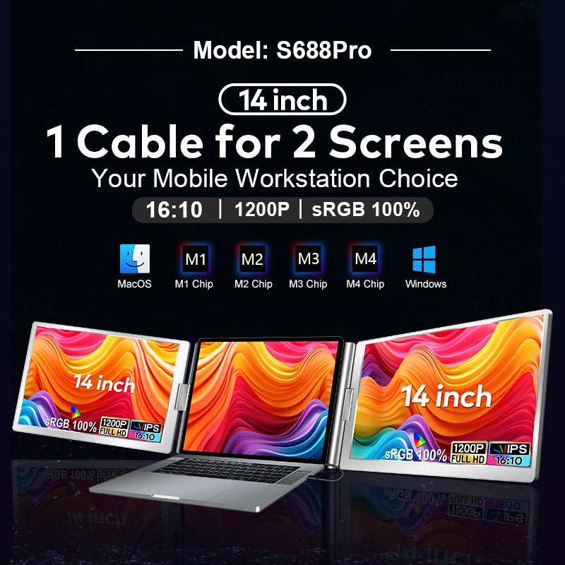 MagHub Trio 14" Laptop Screen Extender –Stop Alt - Tabbing. Start Winning. - INVZI