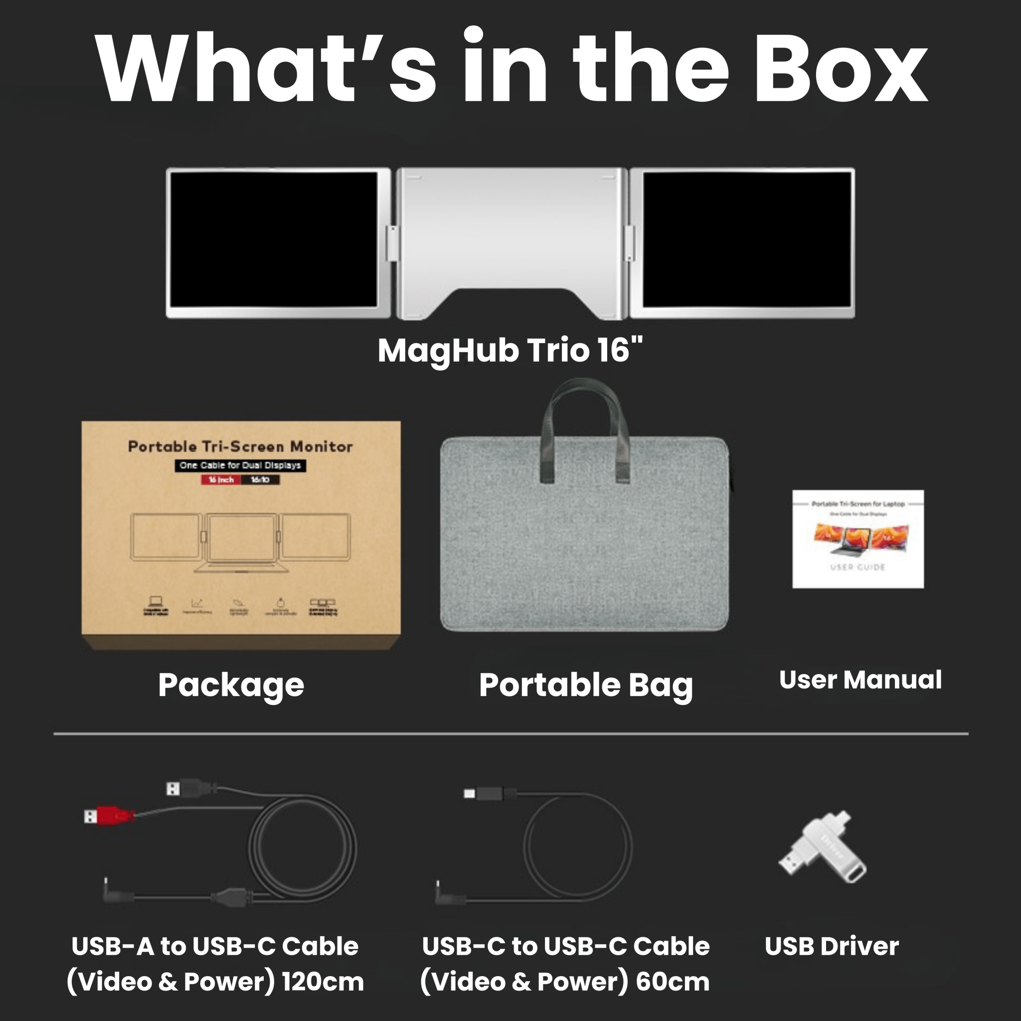 MagHub Trio 16" Portable Screen Extender - INVZI