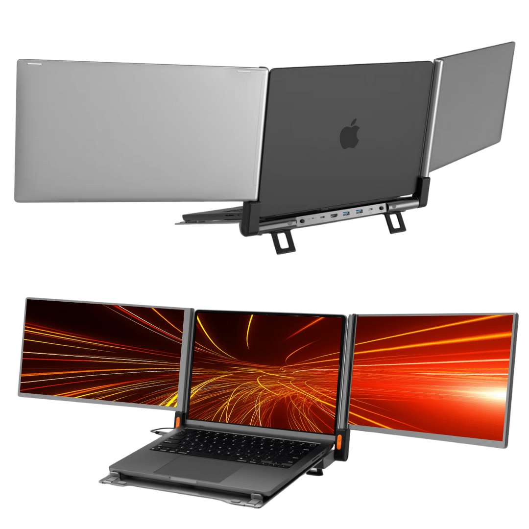 MagHub Trio 4K – Triple - Screen Laptop Monitor with Docking Station - INVZI