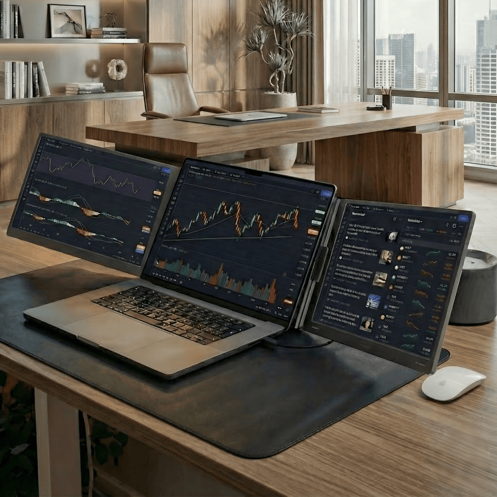 Triple Screen Extender for Laptop - Portable Dual 16