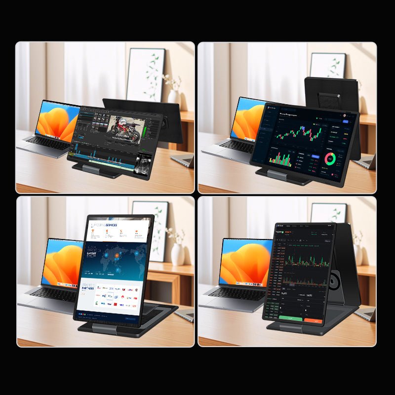MagHub Triple Monitor with Rotation Detachable Screen Extender 15.6 inches 1080P - INVZI